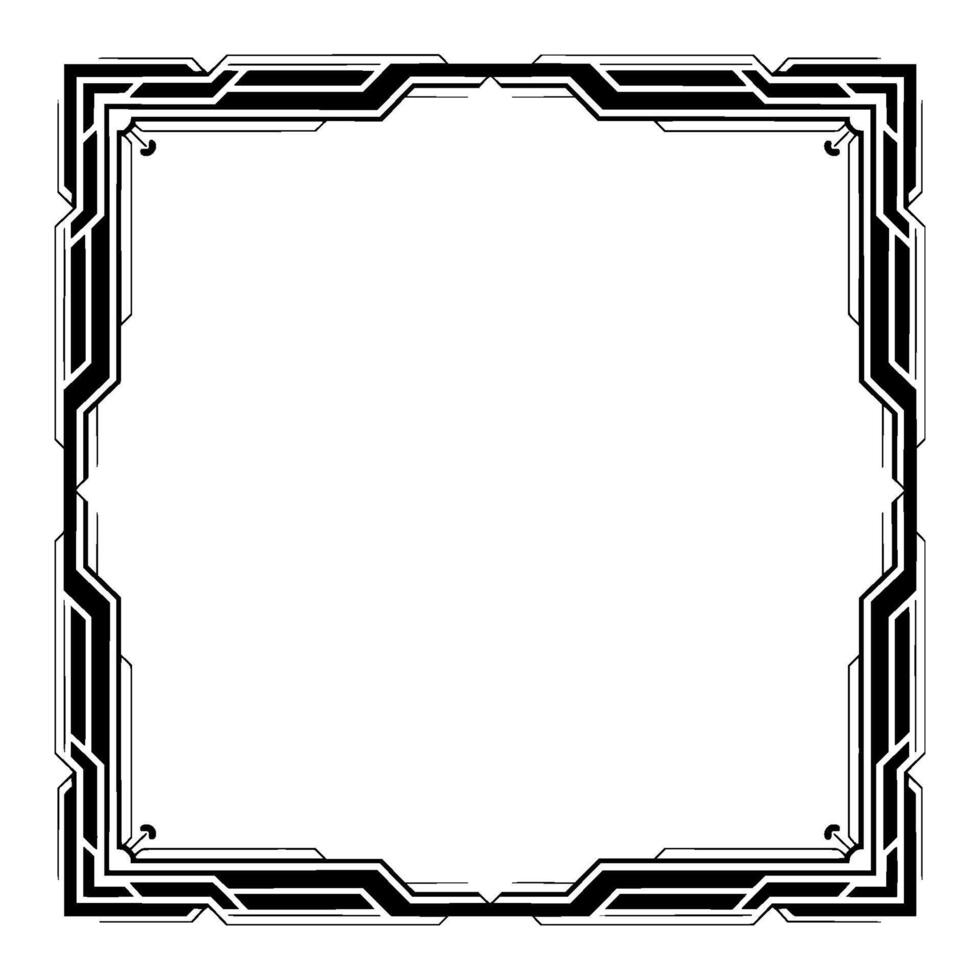 Futuristic Geometric Frame Black White, Minimalist vector
