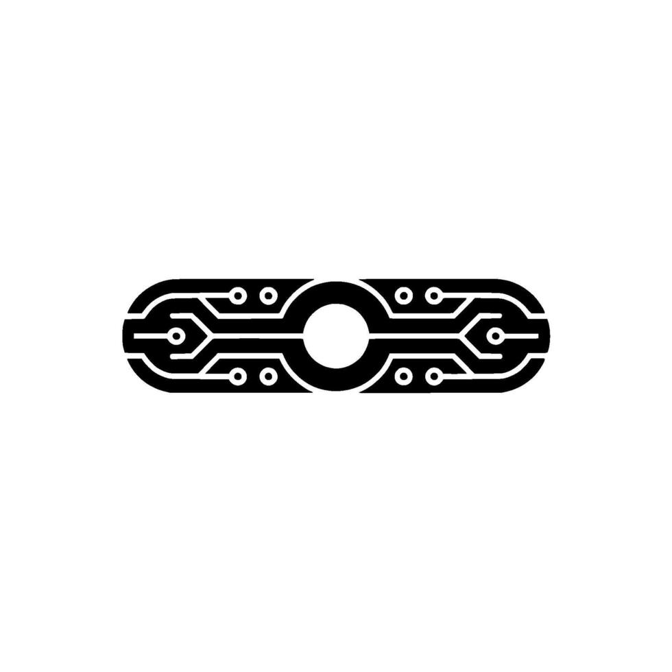 Minimalist Circuit Board , Tech Concept on White, Modern vector