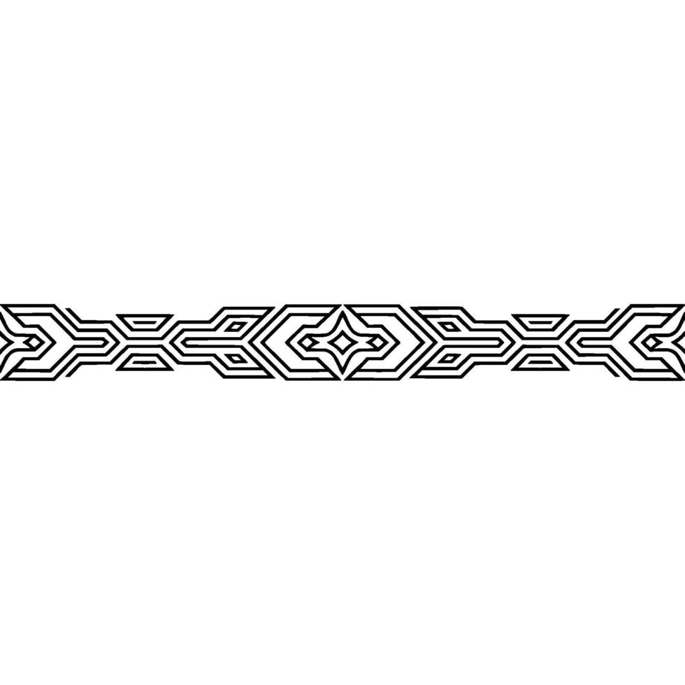 Geometric Border Ornament, Abstract Line Art vector