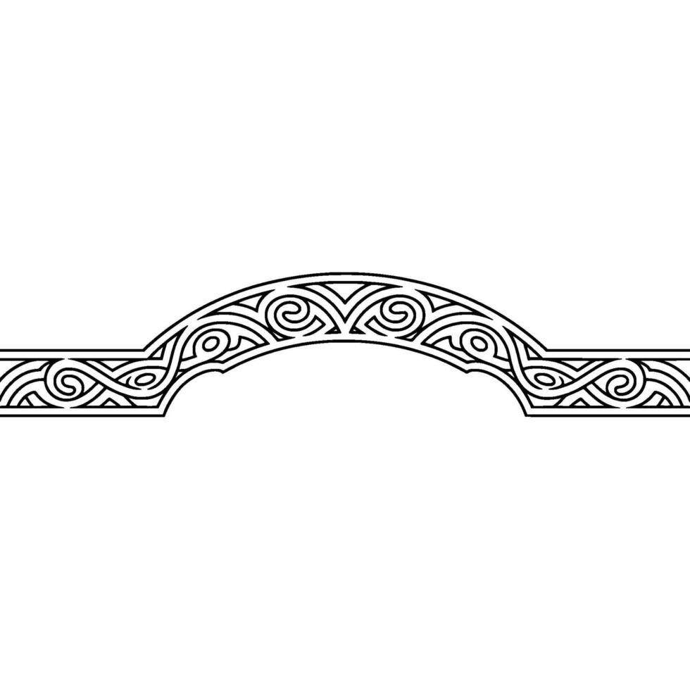 Elegant Celtic Arch Ornament, Black White vector