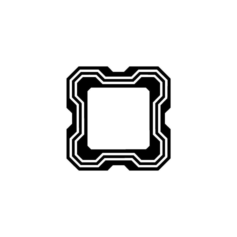 Abstract Tech Frame Futuristic Geometric on White Background vector