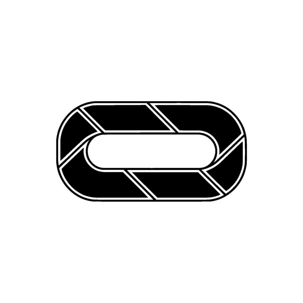 Abstract Black White Geometric Oval vector