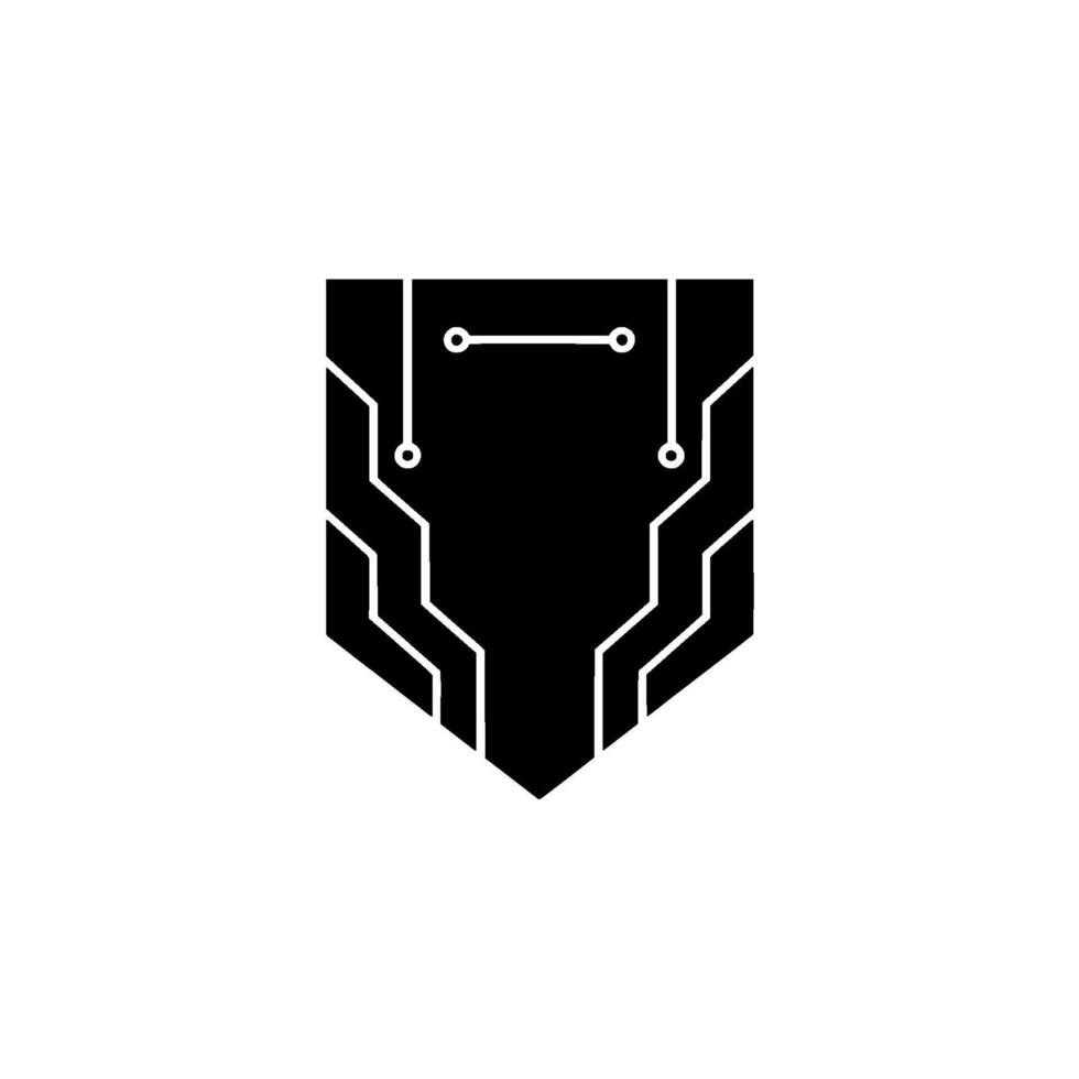 Cyber Shield Minimalist Tech Circuit Board vector
