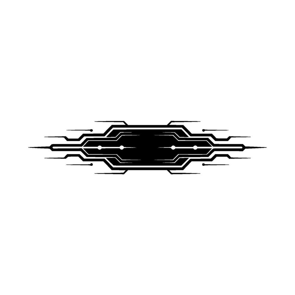 Futuristic Tech Element Black Circuit Board on White Background vector