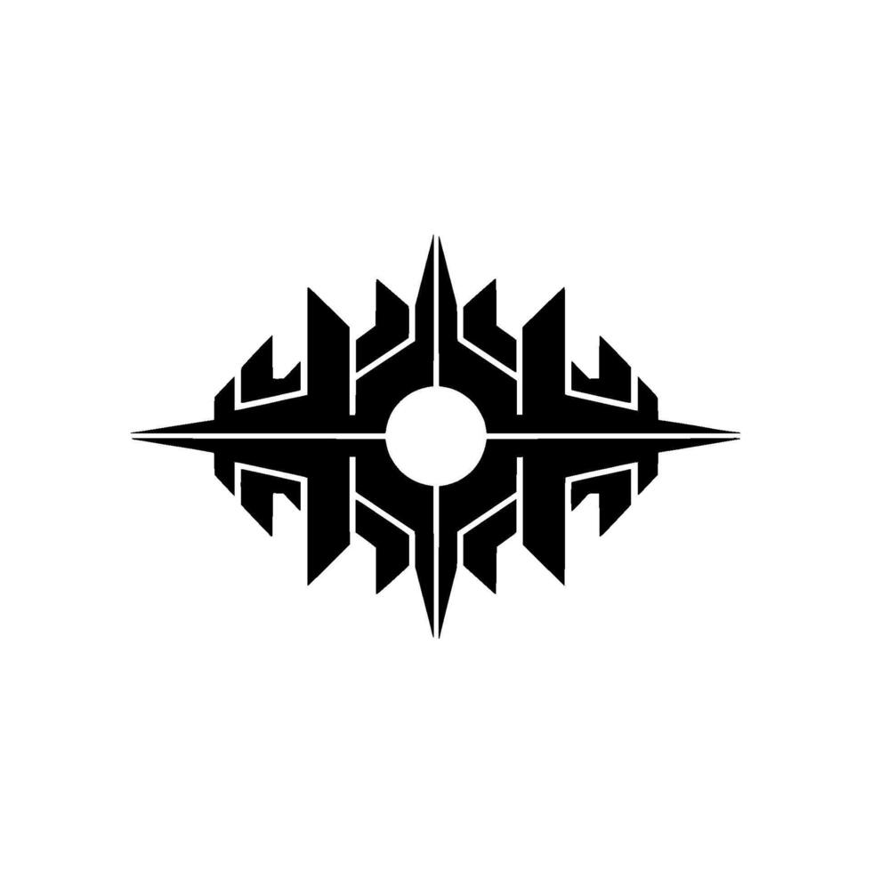 Abstract Geometric Emblem Black White , Clean Lines vector