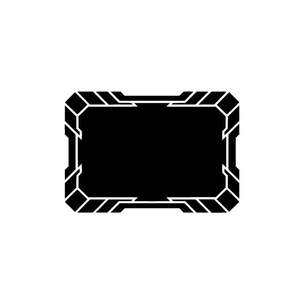 Futuristic Interface Frame Black Rectangular Hud Element vector