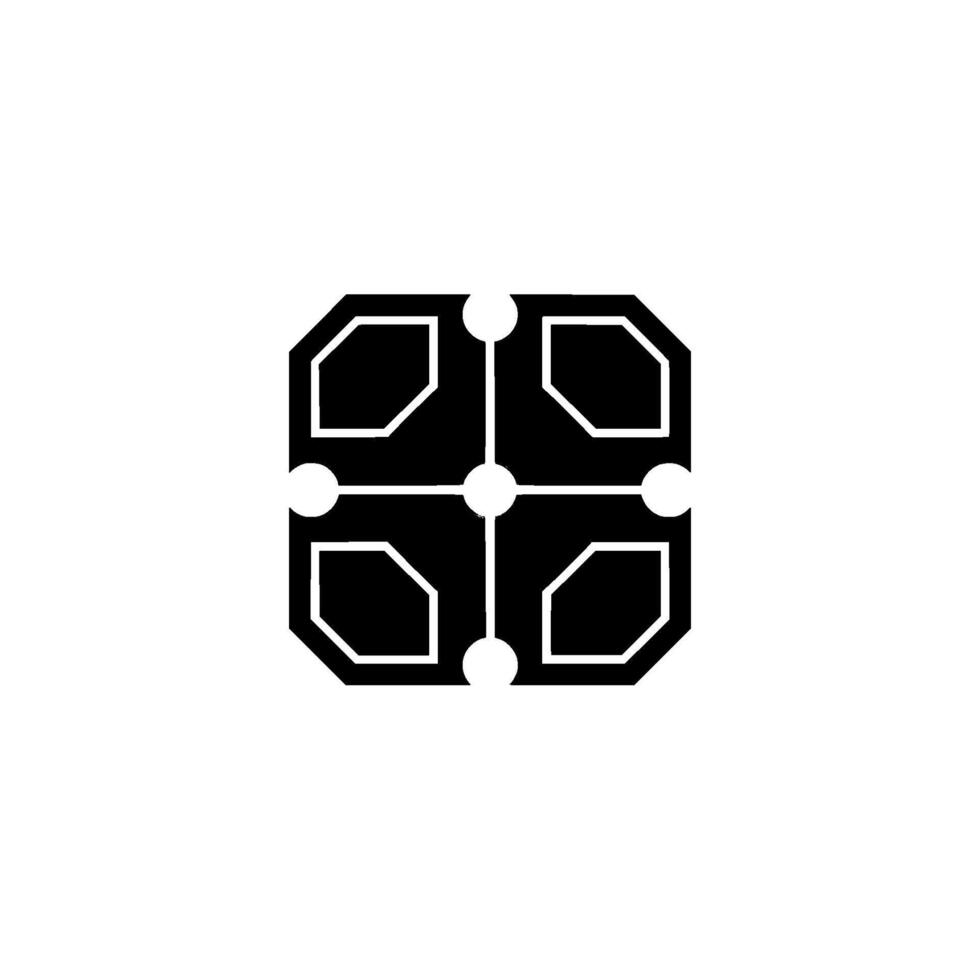 Abstract Geometric Black and White on Gray Background vector