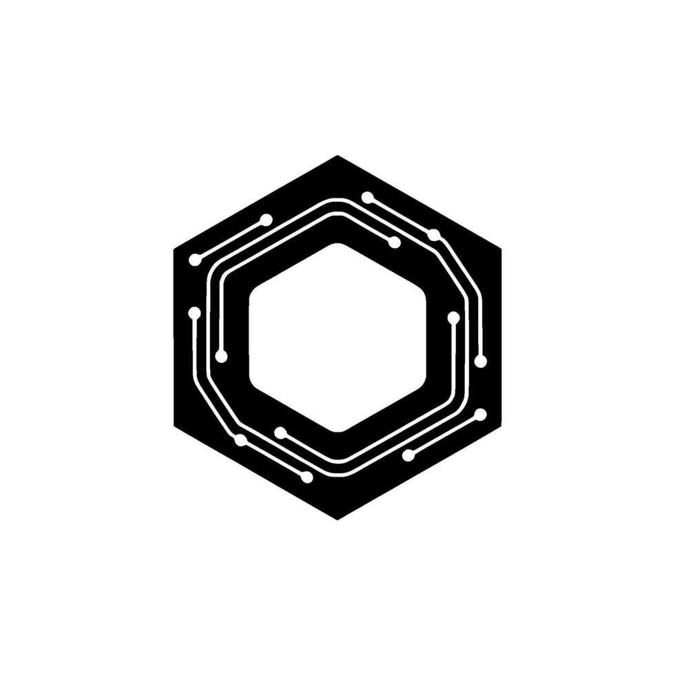 Geometric Circuitry Tech Concept, Minimalist vector