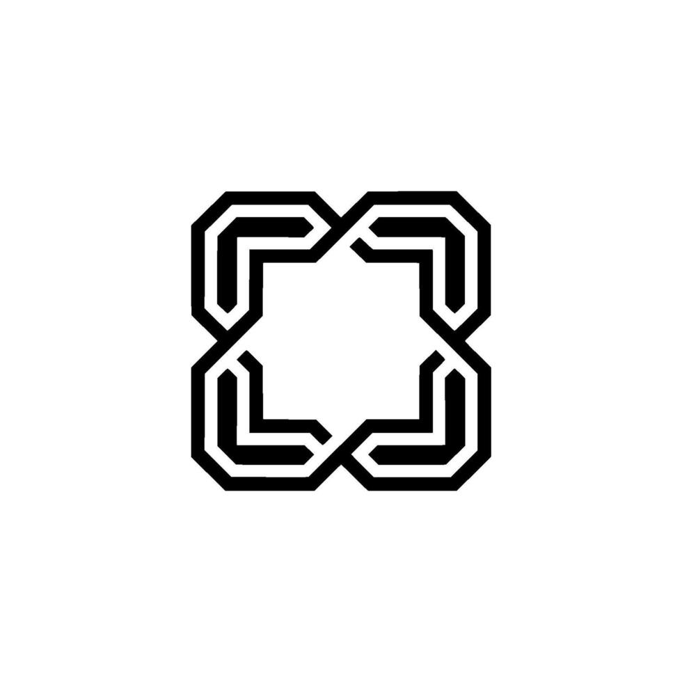 Minimalist Geometric Black and White Element vector