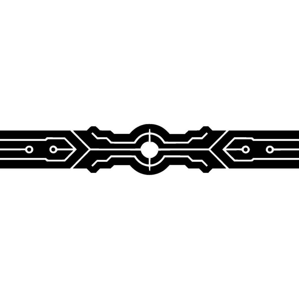 Futuristic Circuitry Element Black and White Tech vector