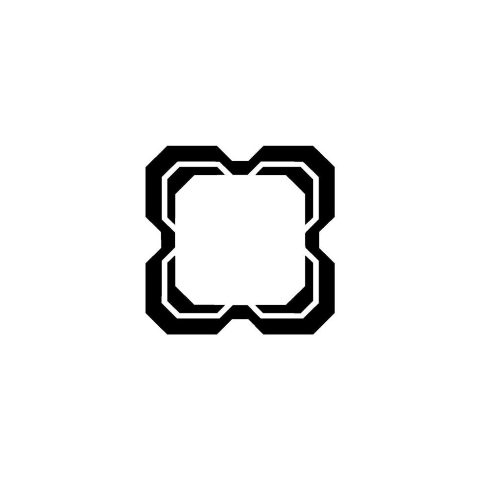 Geometric Black White Element on White Background Minimalist vector