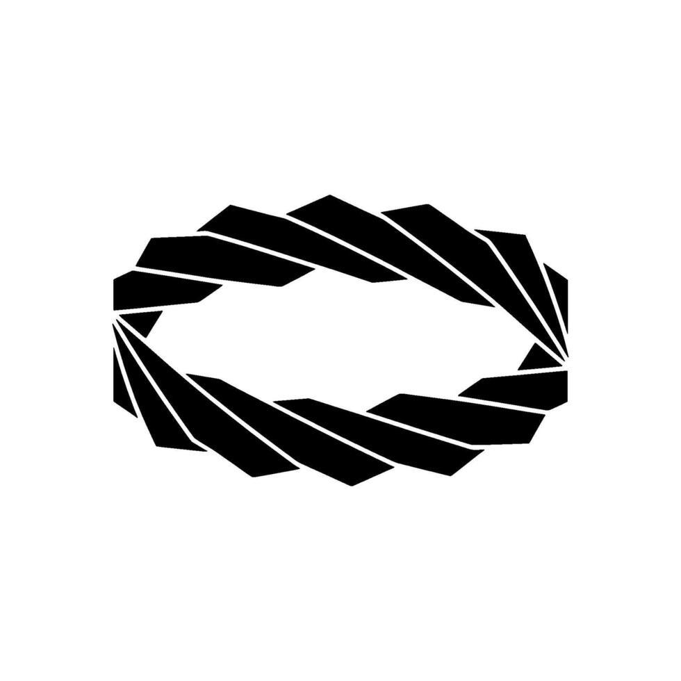 Geometric Oval Wreath Black White, Abstract vector