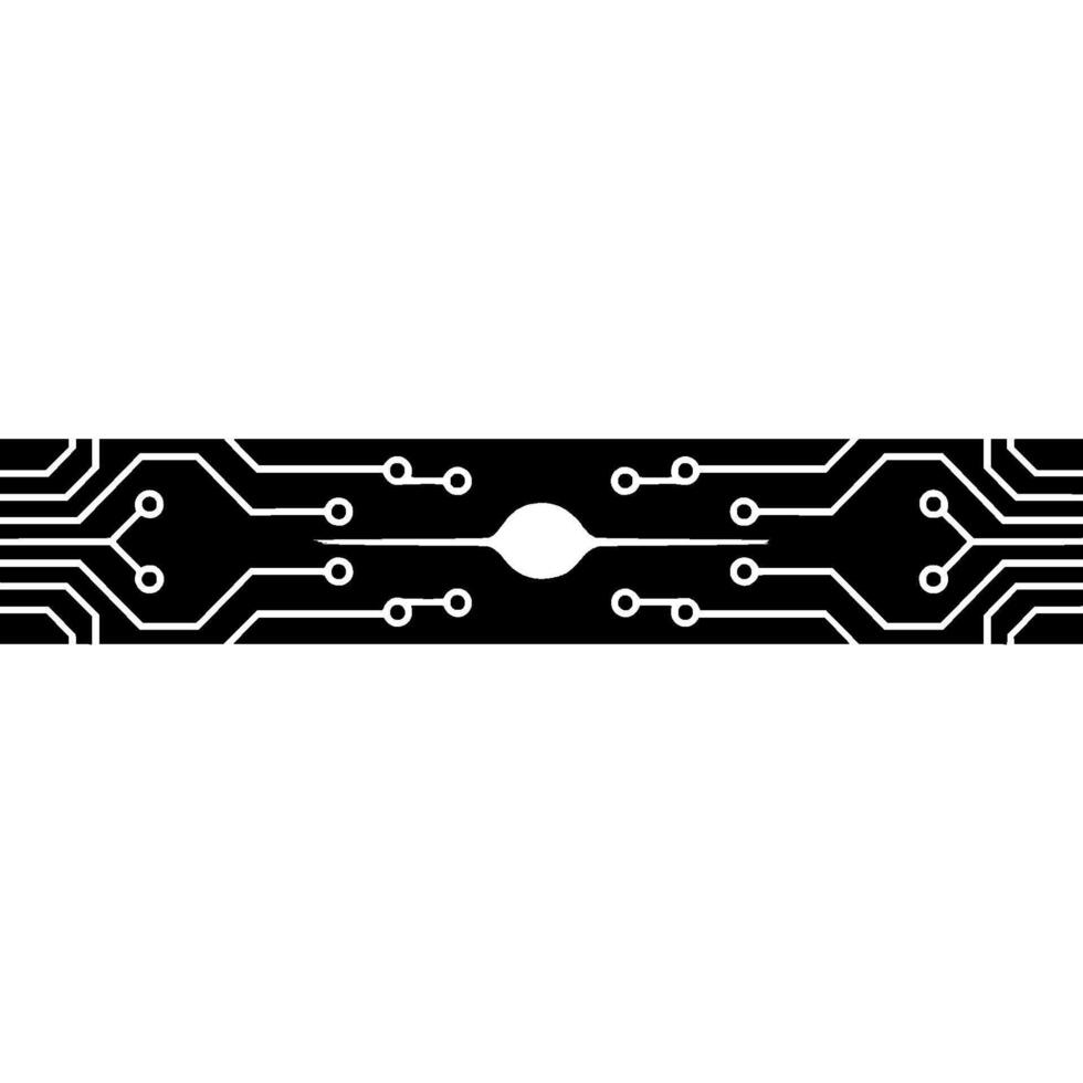 Futuristic Circuit Board With Glowing Central Point, Technology Background vector