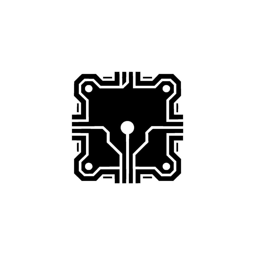 Modern Circuit Board Minimalist Tech on Gradient vector