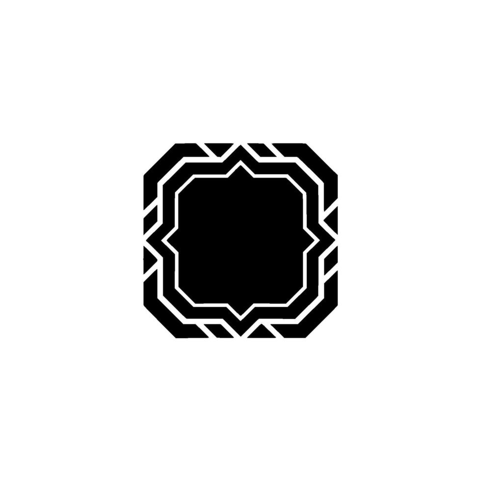 Geometric Black and White Framebadge on White Background vector