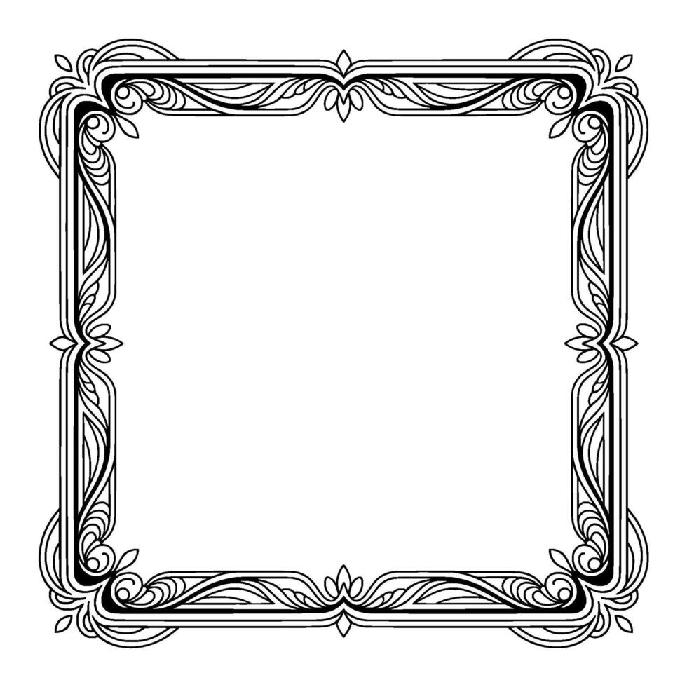 Elegant Art Deco Frame Decorative Border , Isolated on White, vector
