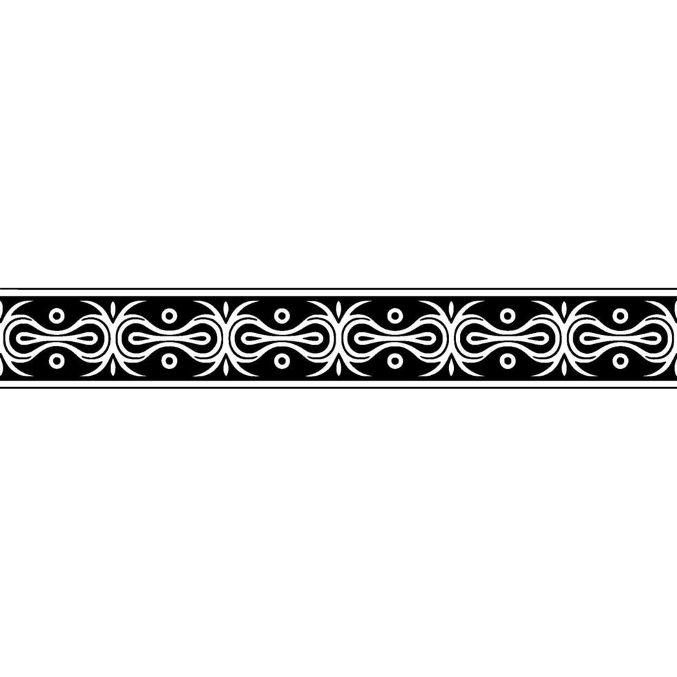 Ornate Black and White Seamless Border Pattern on Gradient Background vector