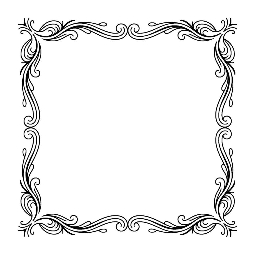 Elegant Black and White Decorative Frame Illustration vector