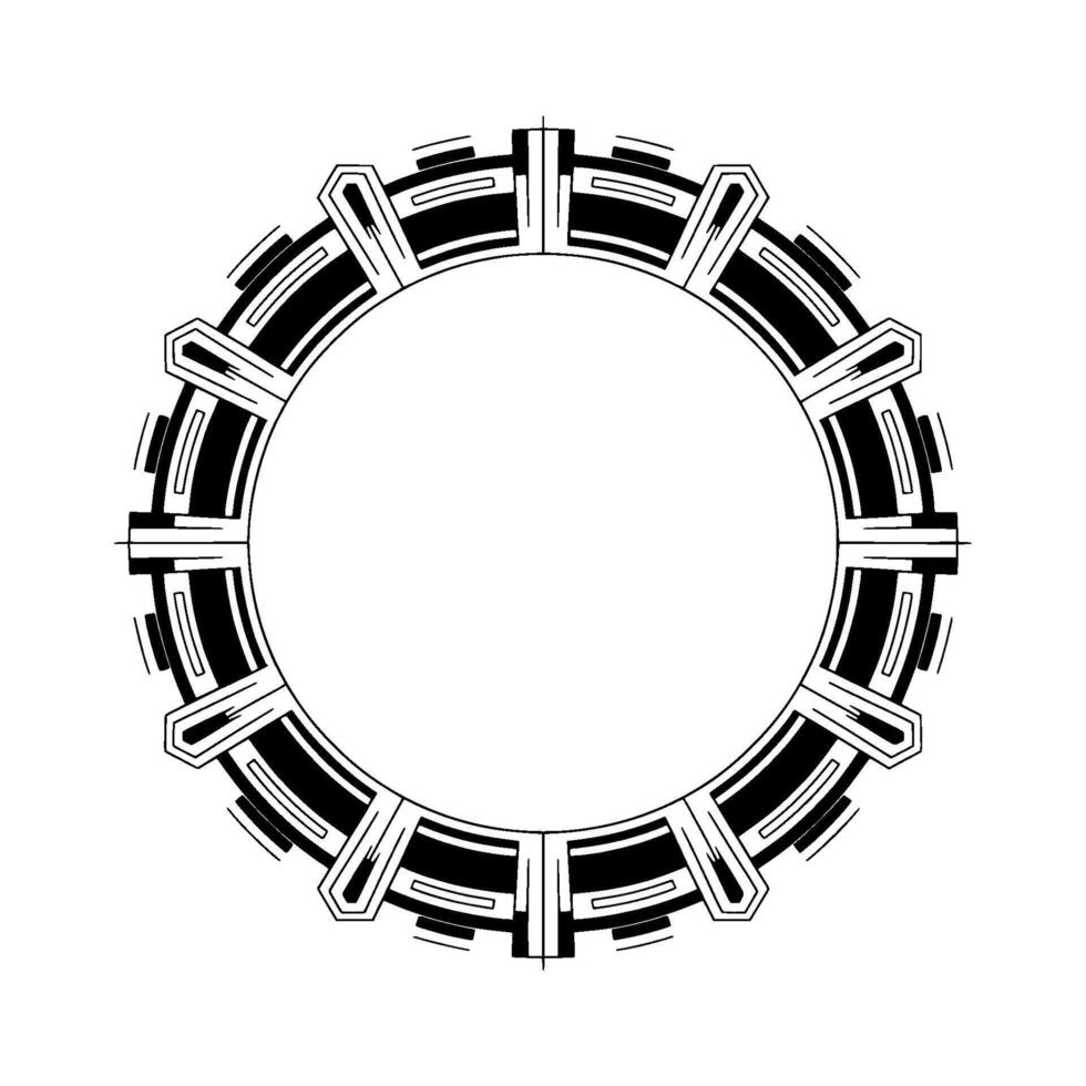 Modern Geometric Circular Frame With Gradients vector