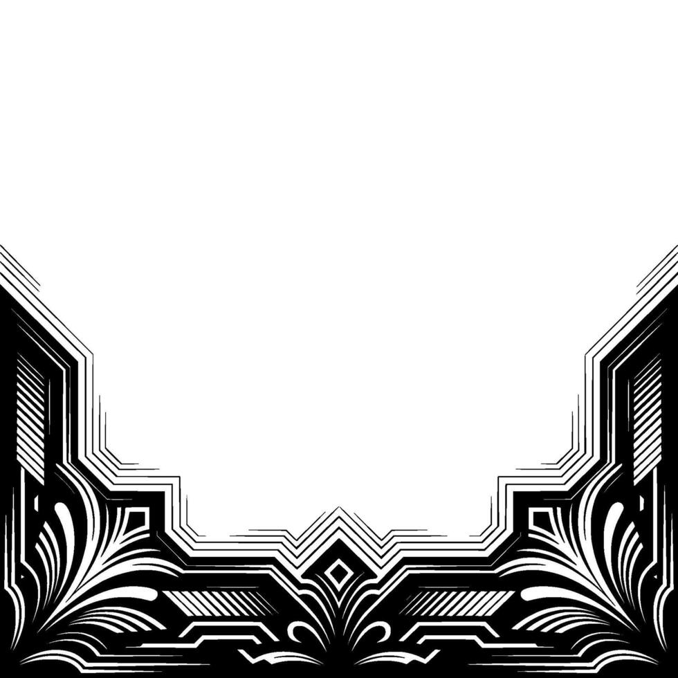 Elegant Art Deco Frame in Black and White vector