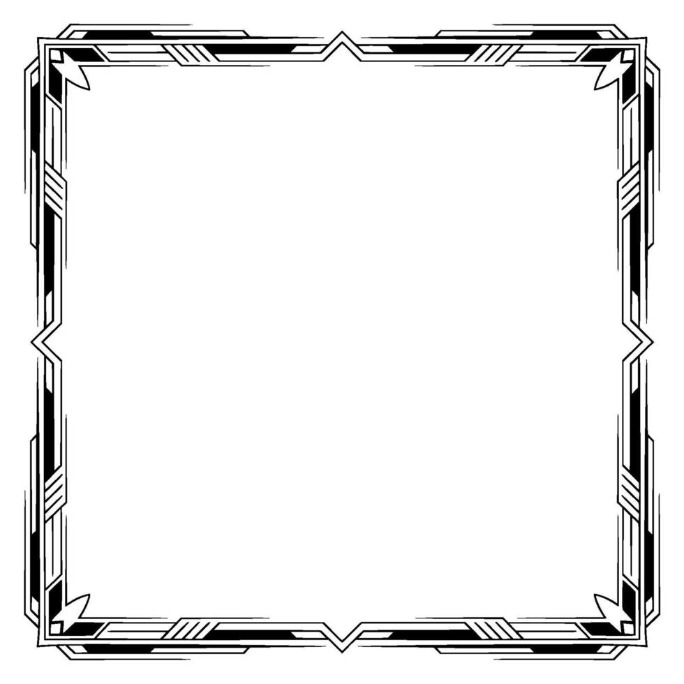 Art Deco Frame , Elegant Geometric Border, Illustration vector
