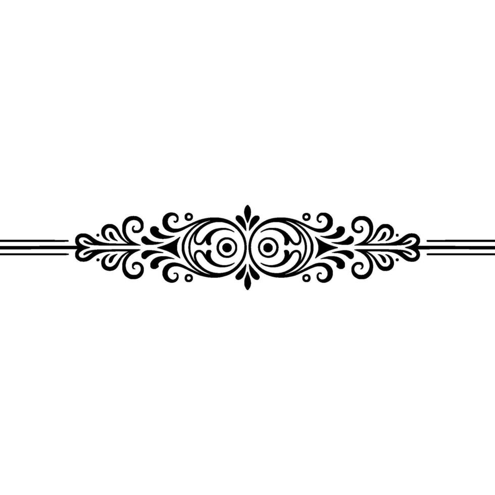 Elegant Black and White Ornamental Element on Light Background vector