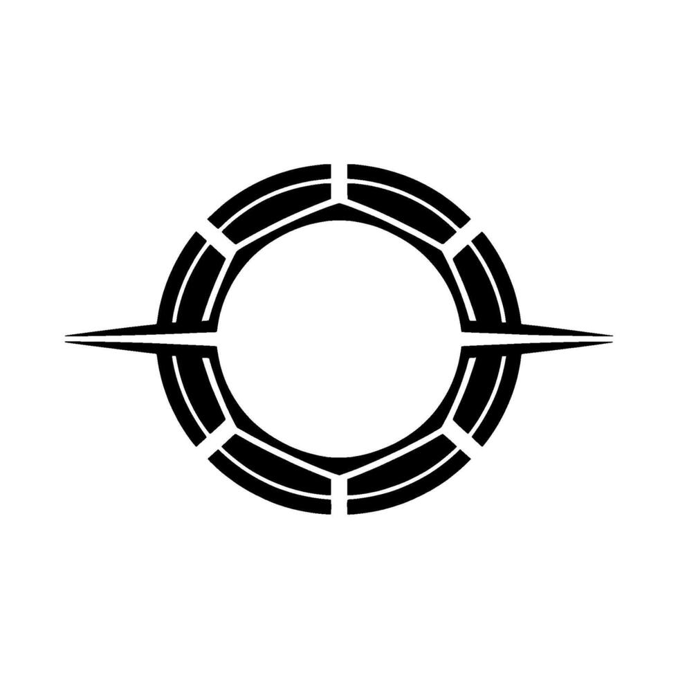 Abstract Compass Minimalist Black White vector