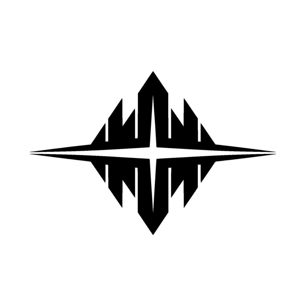 Abstract Geometric Black and White Starburst vector