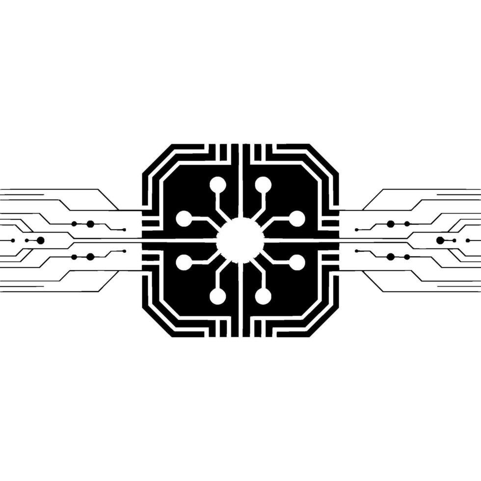 Minimalist Tech Illuminated Circuitry on White Background vector