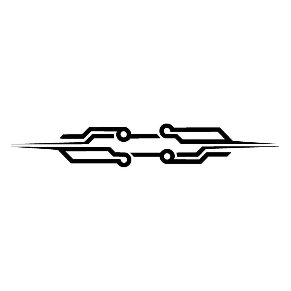 Minimalist Tech Circuit Board Elements on White vector
