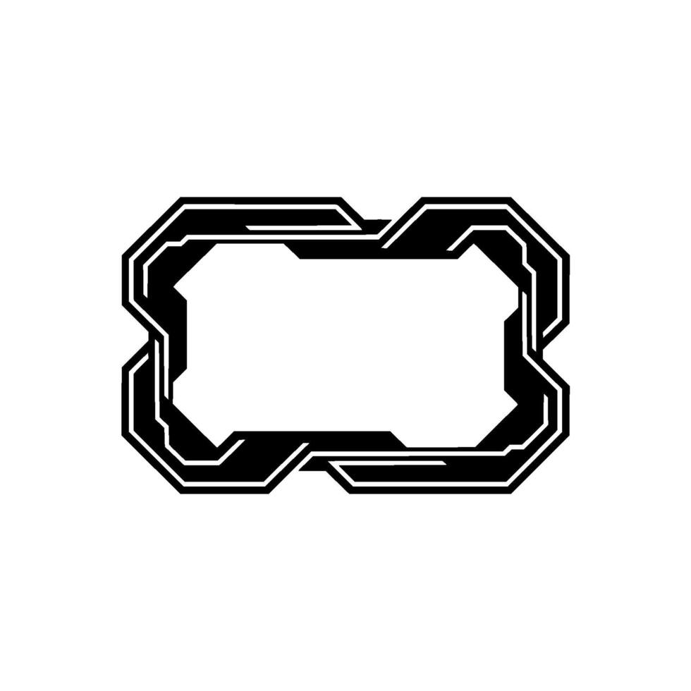Tech Frame Border Black White Geometric vector