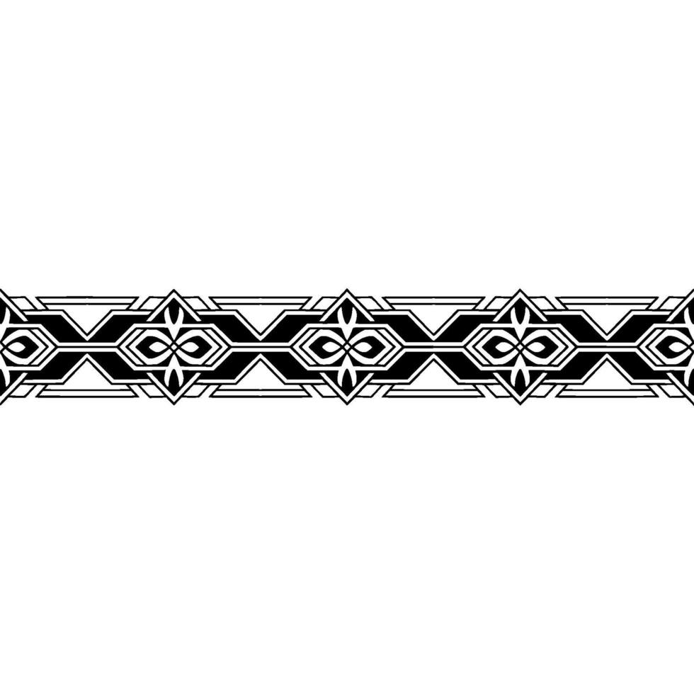 Geometric Border Minimalist Monochrome Ornament on White Background vector