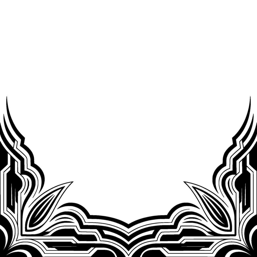 Abstract Decorative Corner Frame, Black and White Geometric vector