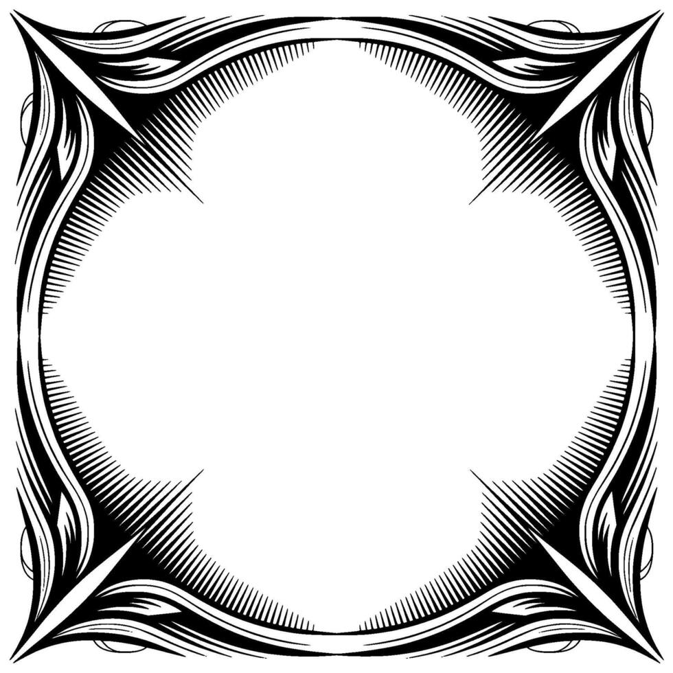 Elegant Black and White Decorative Frame Border, Abstract vector