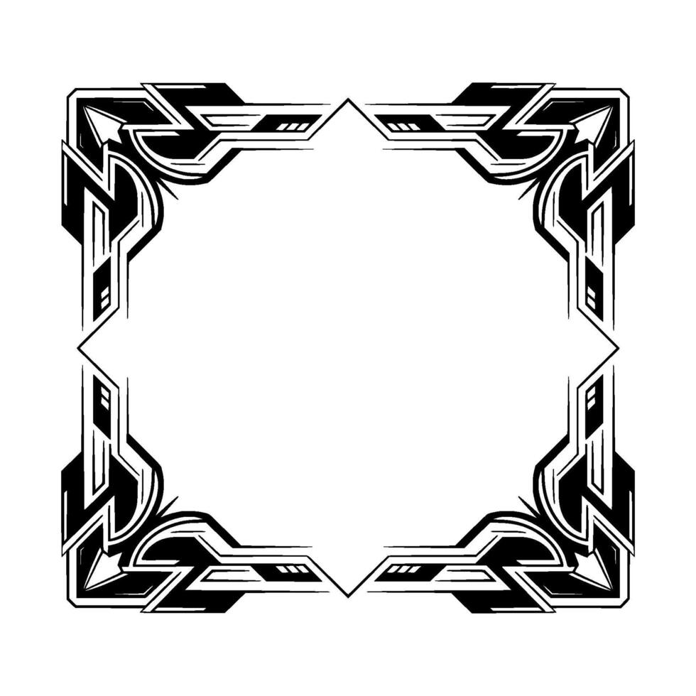 Geometric Art Deco Border Frame Black and White for Invitations vector