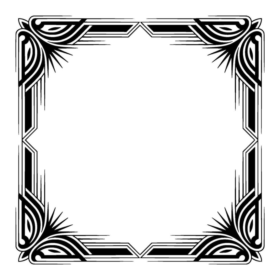 Elegant Art Deco Frame, Black and White Border for vector