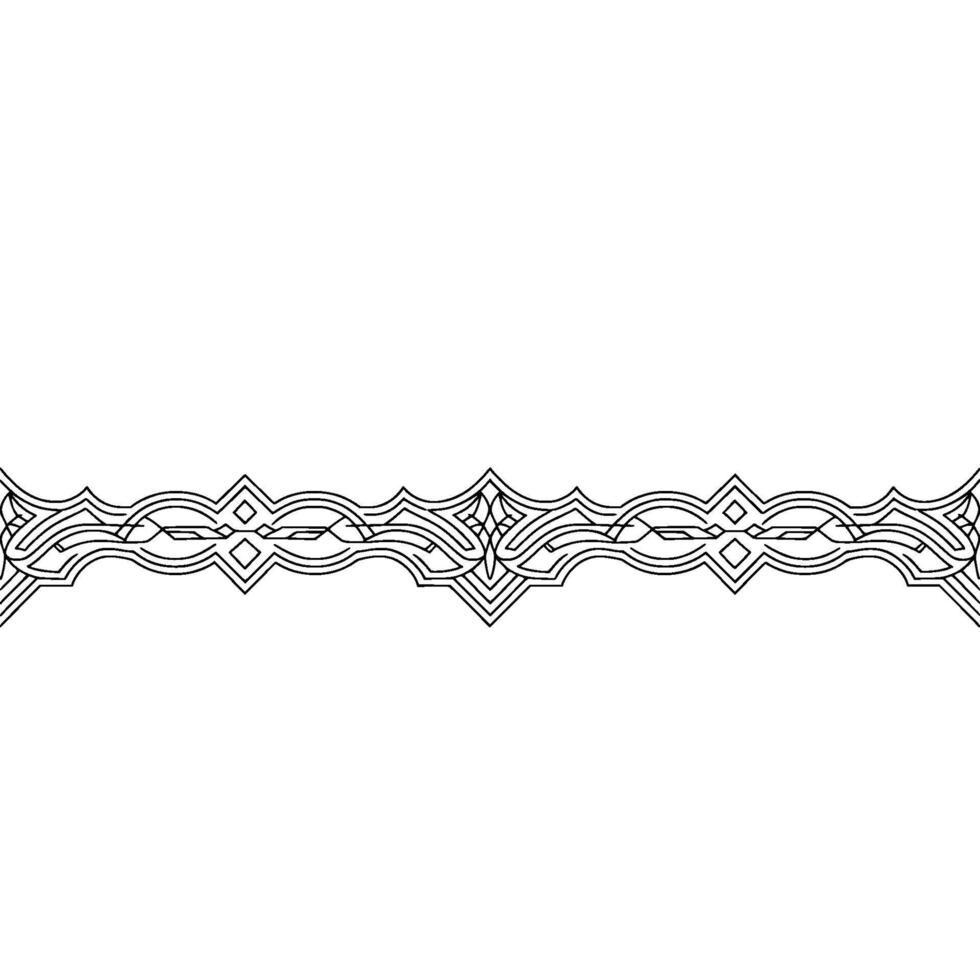 Ornamental Border Element in Black White, Geometric vector