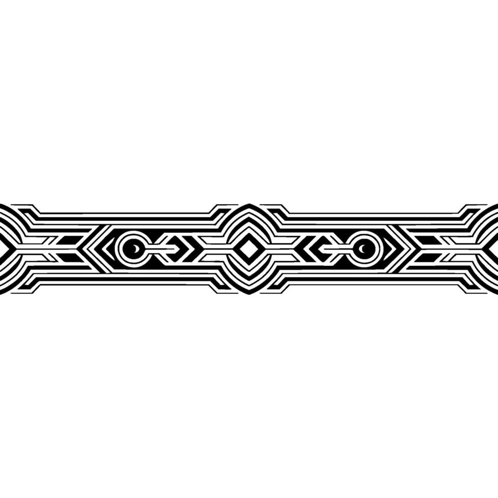 Geometric Border Black and White Art Deco Ornament vector