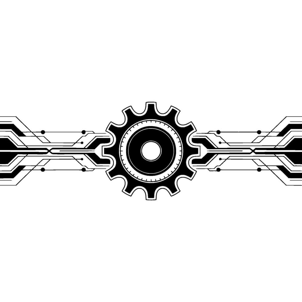 Tech Gear and Circuitry Abstract on Light Background vector