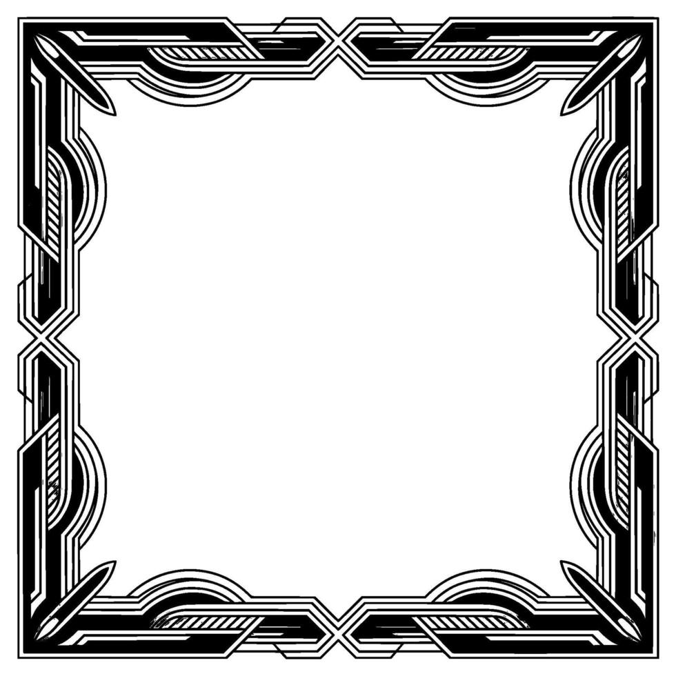 Art Deco Frame, Geometric Border , Elegant Template vector