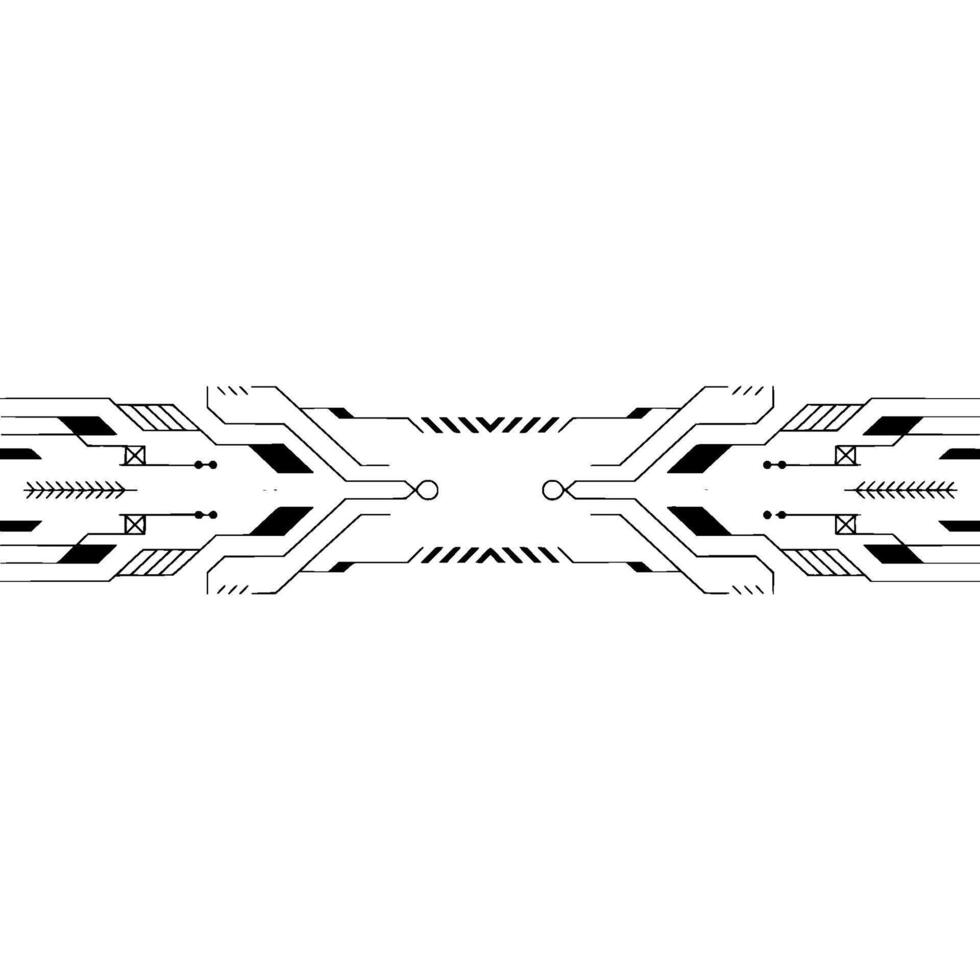 Futuristic Tech Banner Minimalist Circuit Board on White vector