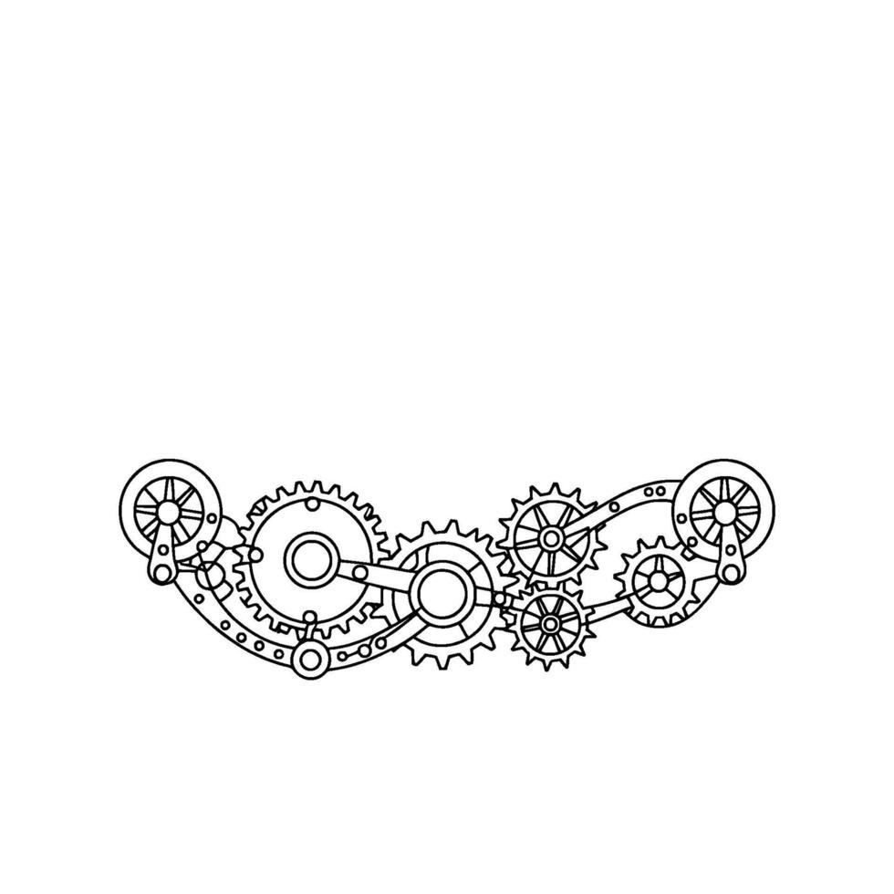 Minimalist Gear Mechanism Illustration on White Background vector