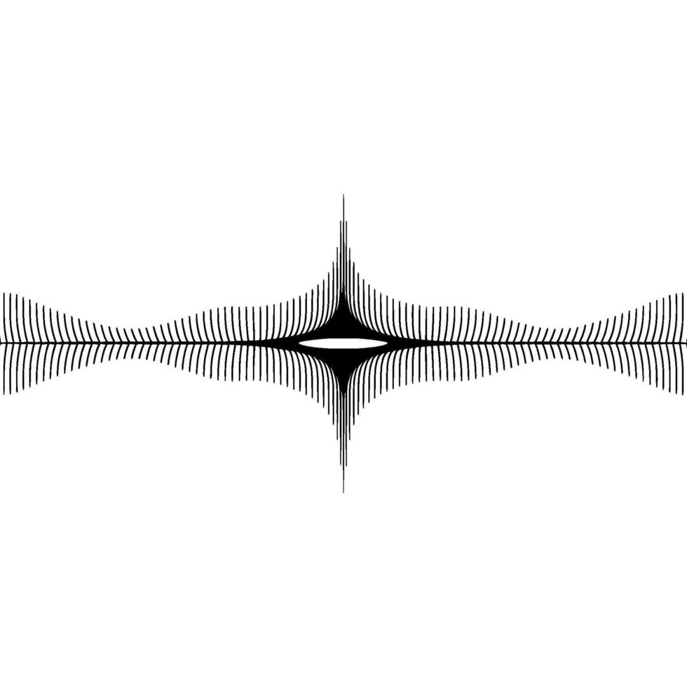 Abstract Minimalist Linear Illustration Eyelike Center With Symmetrical Lines vector