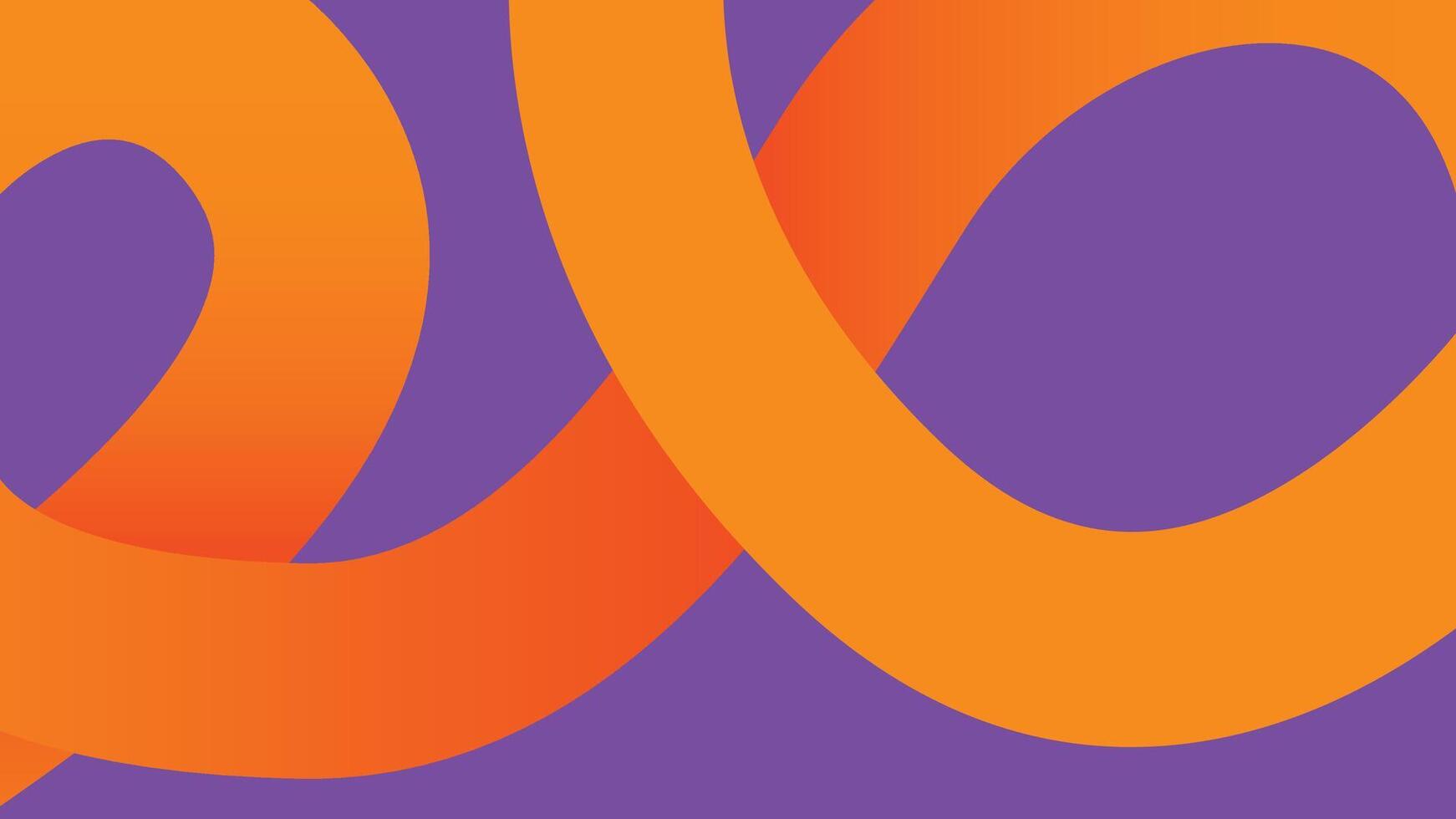 Orange Looping Ribbons on Bright Purple Canvas vector