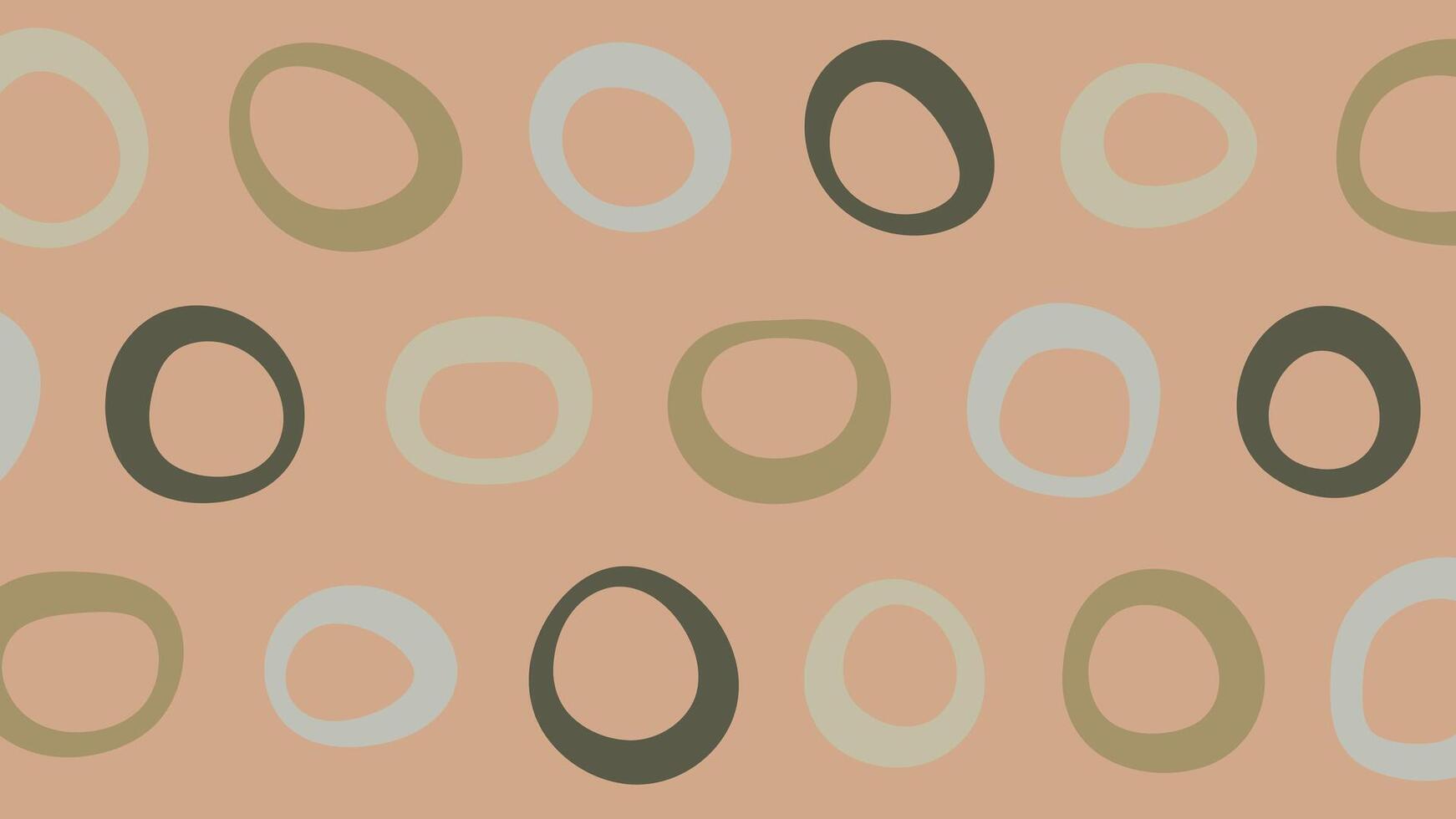 Rough Hand-Drawn Circles on Peach Tone Background vector