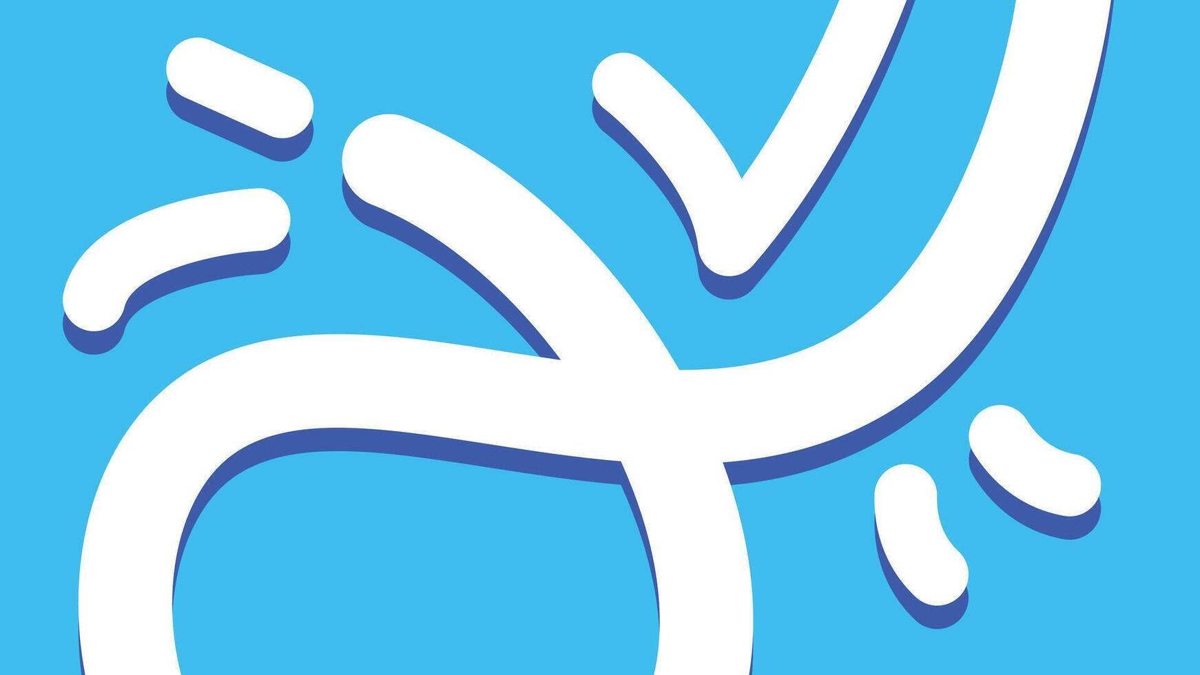 Twisted White Doodles on Bright Blue Canvas vector