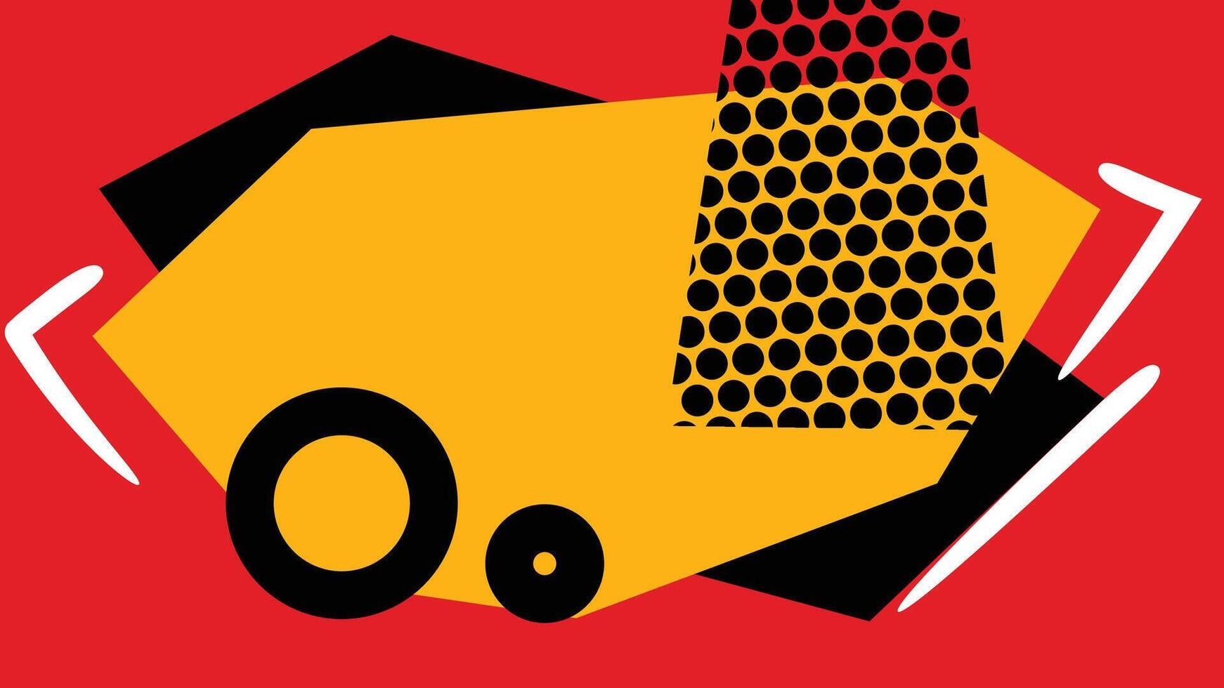 Abstract Red Geometric Pop Art Design vector
