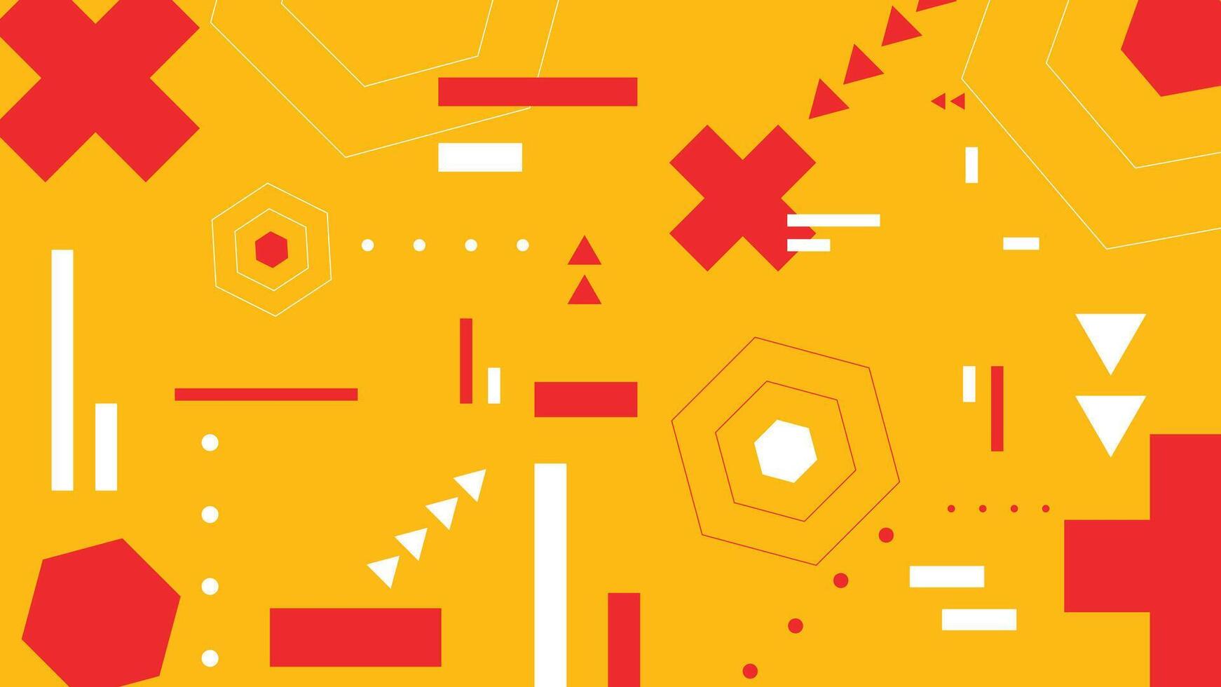 Geometric Red and Yellow Graphic Design Background vector