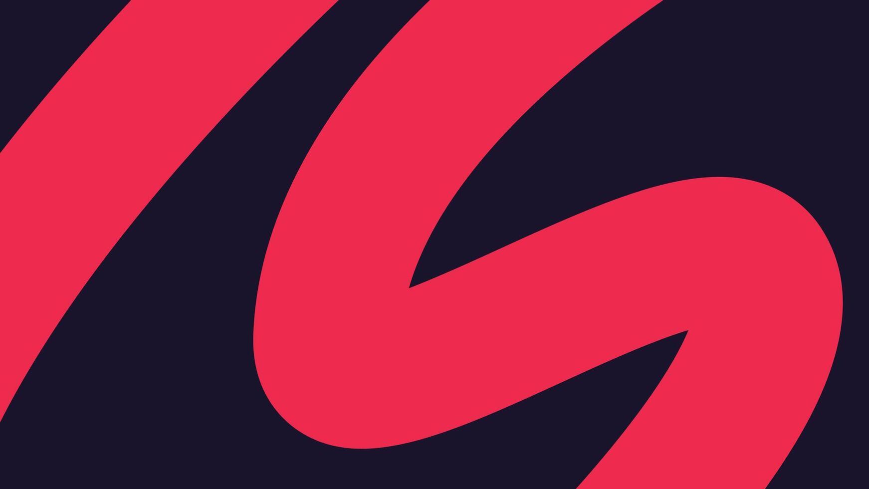 Curved Artistic Strokes in Red on Black Background vector