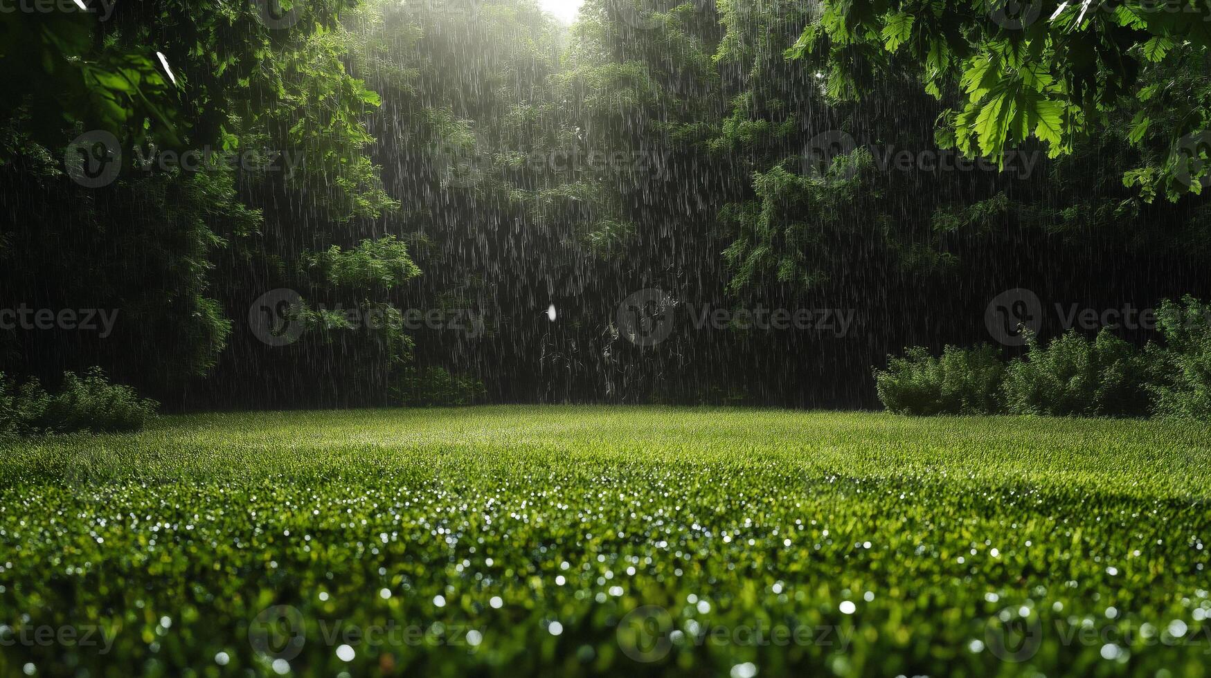 Rainy day in the forest photo